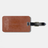 Pampas Grass Terracotta-Blume Monogramm Gepäckanhänger (Rückseite horizontal)