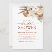 Pampas Grass Terracotta Boho Brautparty Einladung (Vorderseite)