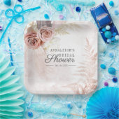 Pampas Grass Terracotta Boho Chic Brautparty Pappteller (Party)