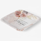 Pampas Grass Terracotta Boho Chic Brautparty Pappteller (Gewinkelt)