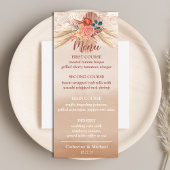 Pampas Grass Terracotta Boho Chic Wedding Party Menükarte