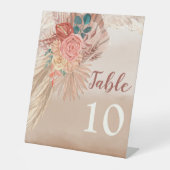 Pampas Grass Terracotta Boho Chic Wedding Party Sockelschild (Vorderseite)