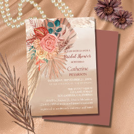 Pampas Grass Terracotta Boho Wedding Brautparty Einladung