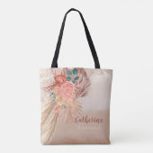 Pampas Grass Terracotta Boho Wedding Bridesmaids Tasche (Rückseite)