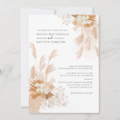 Pampas Grass Terracotta Botanische getrocknete Pal Einladung (Vorderseite)