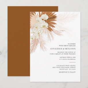 Pampas Grass Terracotta Botanische Hochzeit Einladung