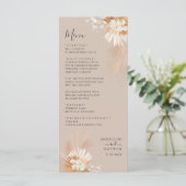 Pampas Grass Terracotta Botanische Hochzeit Menükarte (Stehend Vorderseite)