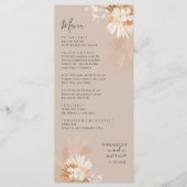 Pampas Grass Terracotta Botanische Hochzeit Menükarte (Vorderseite)