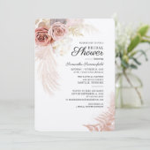 Pampas Grass Terracotta Brautparty Einladung (Stehend Vorderseite)