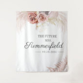 Pampas Grass Terracotta Brautparty Hintergrund Wandteppich (Vorderseite)