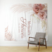 Pampas Grass Terracotta Brautparty Hintergrund Wandteppich (Beispiel (Horizontal))