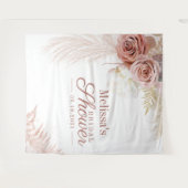 Pampas Grass Terracotta Brautparty Hintergrund Wandteppich (Vorderseite (Horizontal))