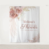 Pampas Grass Terracotta Brautparty Hintergrund Wandteppich (Vorderseite)