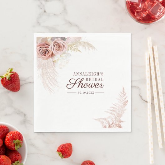 Pampas Grass Terracotta Brautparty Paper Serviette (Beispiel)