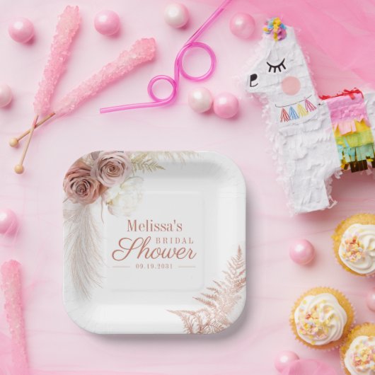 Pampas Grass Terracotta Brautparty Pappteller (Party)