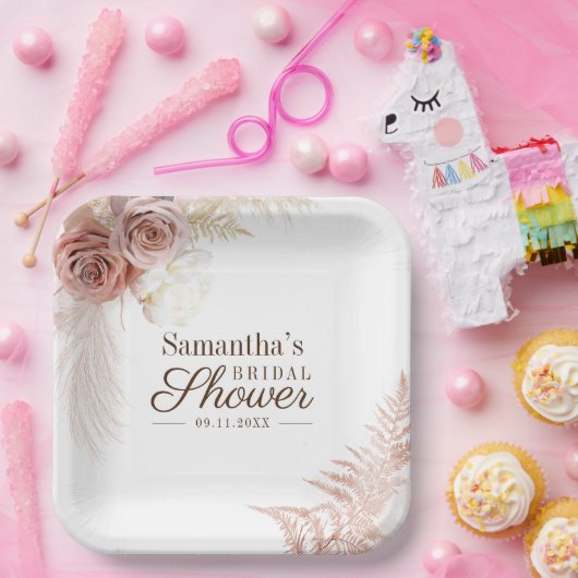 Pampas Grass Terracotta Brautparty Pappteller (Party)