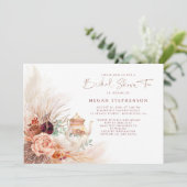 Pampas Grass Terracotta Brautparty Tee Einladung (Stehend Vorderseite)