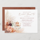 Pampas Grass Terracotta Brautparty Tee Einladung (Vorne/Hinten)
