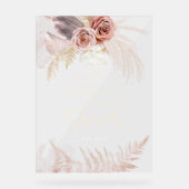 Pampas Grass Terracotta Brautparty Willkommen Acrylschild (Vorderseite)