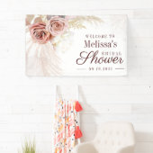 Pampas Grass Terracotta Brautparty Willkommen Banner (Insitu)