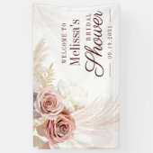Pampas Grass Terracotta Brautparty Willkommen Banner (Vertikal)