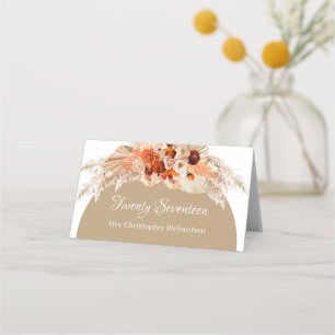 Pampas grass terracotta brennen orange-beige rot platzkarte