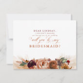 Pampas Grass Terracotta Bridesmaid Vorschlag Einladung (Vorderseite)