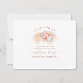 Pampas Grass Terracotta Bridesmaid Vorschlag Einladung (Vorderseite)