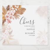 Pampas Grass Terracotta Cheers Polterabend Bierflaschenetikett (Einzelnes Label)