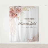 Pampas Grass Terracotta Fall Brautparty Wandteppich (Vorderseite)