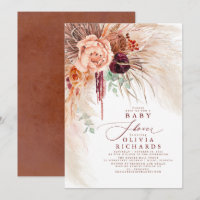 Pampas Grass Terracotta Floral Baby Dusche