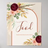 Pampas Grass Terracotta Floral Food Table Poster (Vorne)