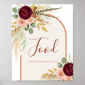 Pampas Grass Terracotta Floral Food Table Poster (Vorne)