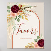 Pampas Grass Terracotta Floral Gevor Table Sign Poster (Vorne)