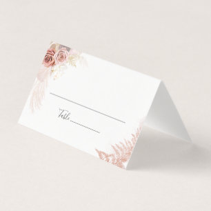 Pampas Grass Terracotta Floral Wedding Platzkarte