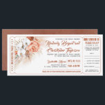 Pampas Grass Terracotta Floral Wedding Ticket Einladung<br><div class="desc">Beach Tropical Pampas Grass und Terracotta Blume Boarding Pass Hochzeit in Urlaubsort Einladung - Ticket.</div>