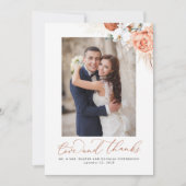 Pampas Grass Terracotta Floral Wedding Vielen Dank Dankeskarte (Vorderseite)