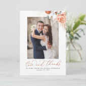 Pampas Grass Terracotta Floral Wedding Vielen Dank Dankeskarte (Stehend Vorderseite)