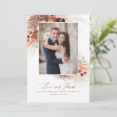 Pampas Grass Terracotta Floral Wedding Vielen Dank Dankeskarte (Stehend Vorderseite)