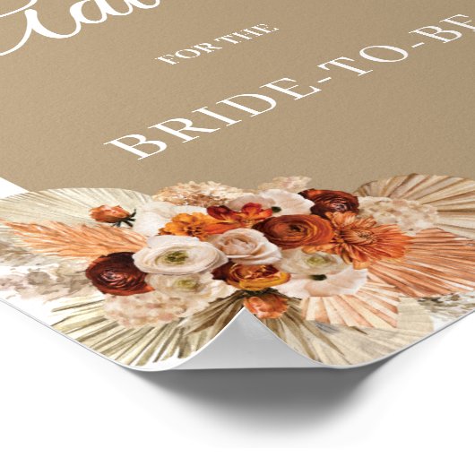 Pampas Grass Terracotta Hinweis auf Orange Poster (Ecke)