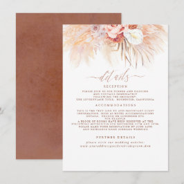 Pampas Grass Terracotta Hochzeit Details Begleitkarte