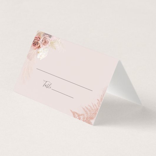 Pampas Grass Terracotta Hochzeit Platzkarte (Rückseite)