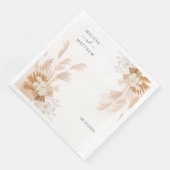 Pampas Grass Terracotta Hochzeitsempfang Serviette (Ecke)