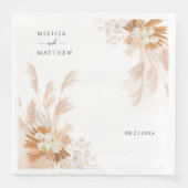 Pampas Grass Terracotta Hochzeitsempfang Serviette (Vorderseite)