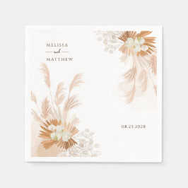 Pampas Grass Terracotta Hochzeitspapier Serviette