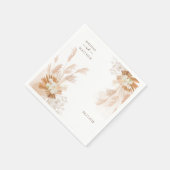 Pampas Grass Terracotta Hochzeitspapier Serviette (Ecke)