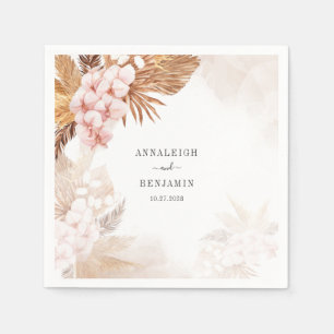 Pampas Grass Terracotta Hochzeitspapier Serviette