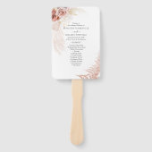 Pampas Grass Terracotta Hochzeitsprogramm Fächer (Vorderseite)