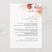 Pampas Grass Terracotta Hochzeitsstimmung Begleitkarte (Vorderseite)