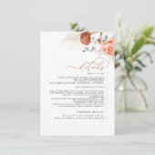 Pampas Grass Terracotta Hochzeitsstimmung Begleitkarte (Stehend Vorderseite)